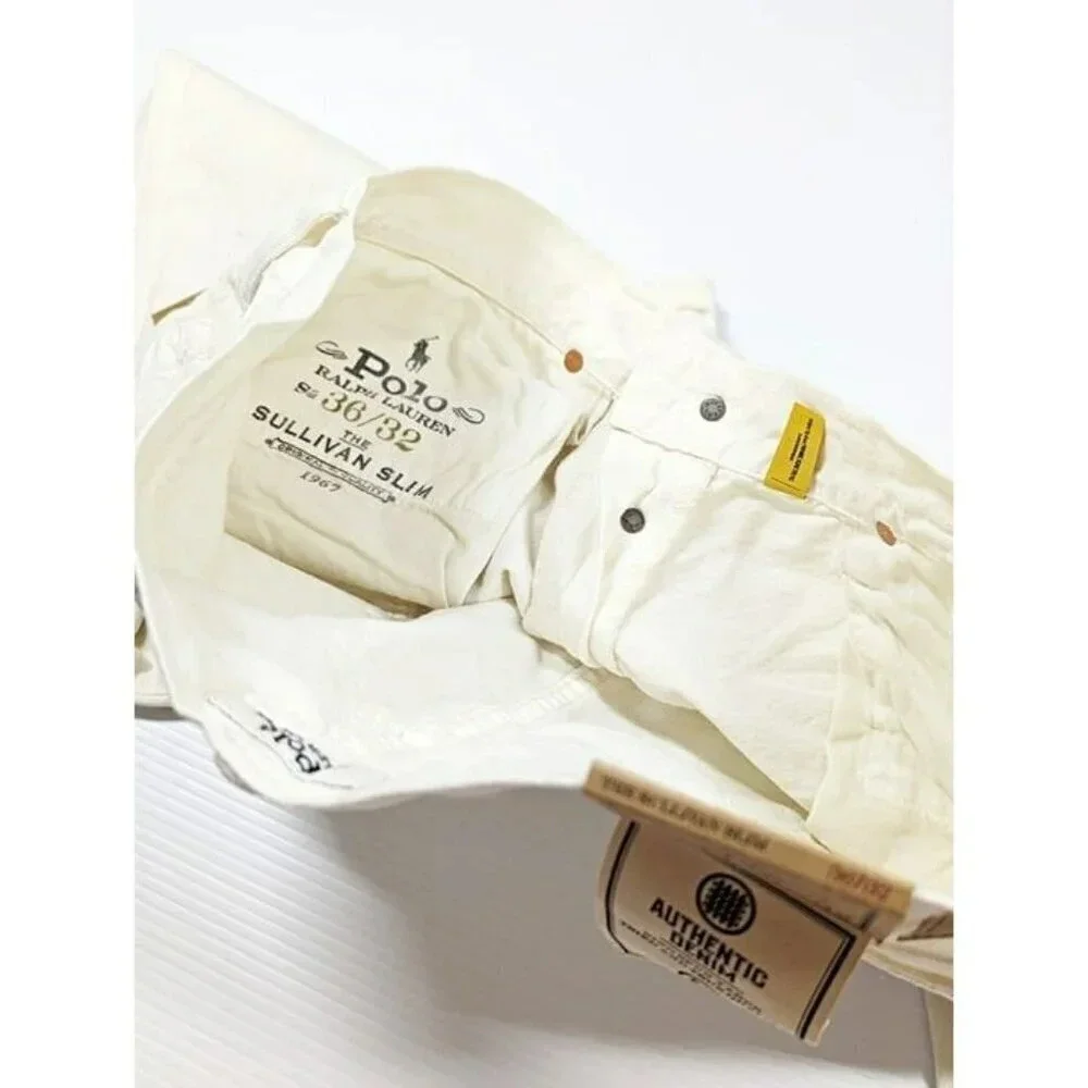 Polo Ralph Lauren Men's Sullivan Slim Distressed Jean White Size 36 (MSRP $198)